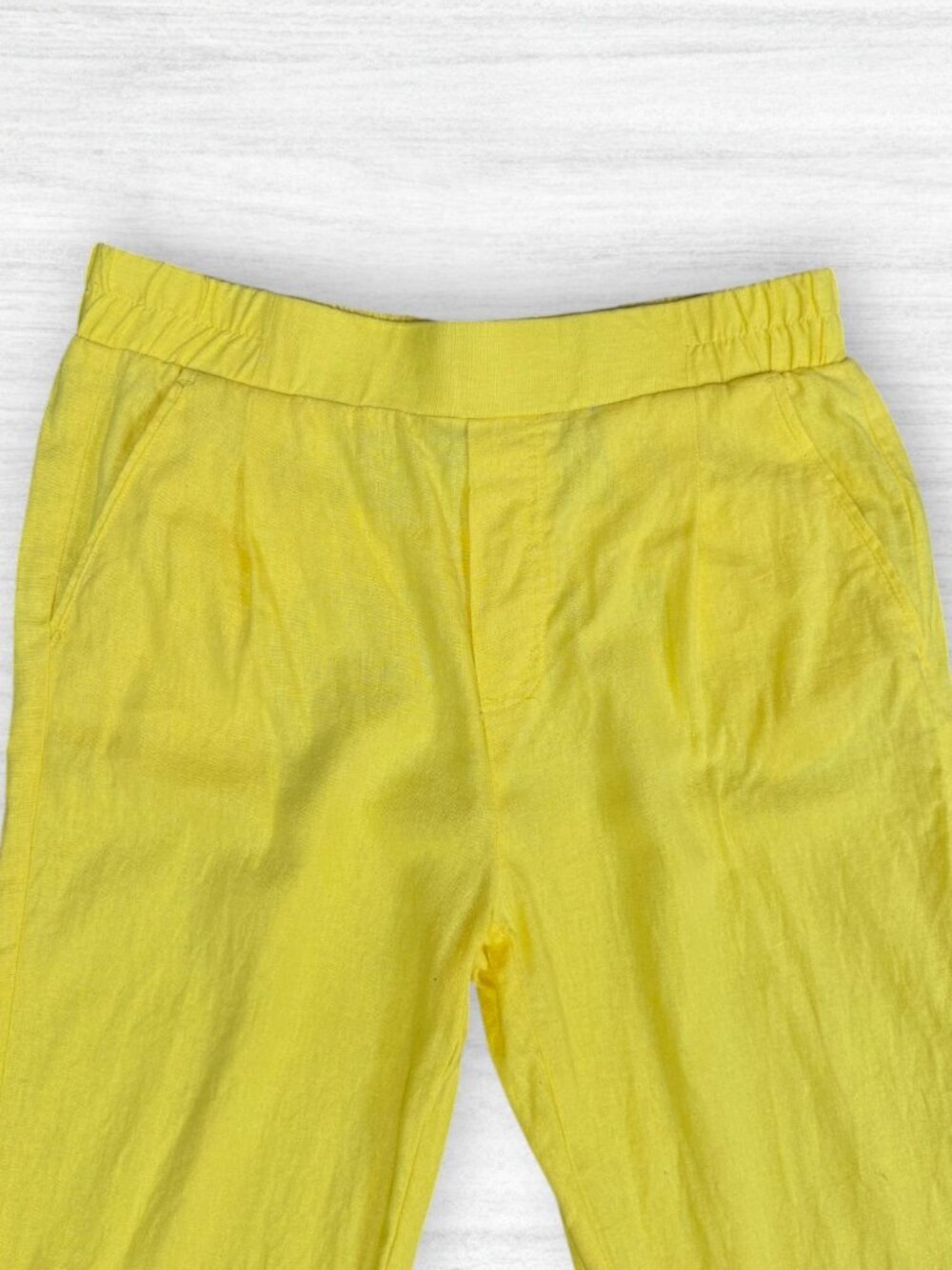 Jules & Leopold Lemon Yellow Linen Blend Pull-On Ankle Pants Size S - Picture 2 of 7